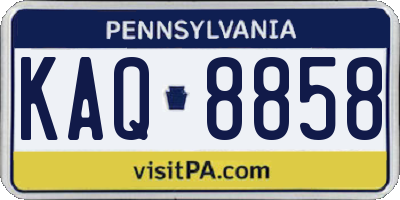 PA license plate KAQ8858