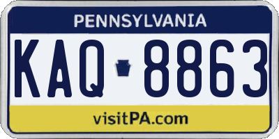 PA license plate KAQ8863