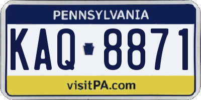 PA license plate KAQ8871