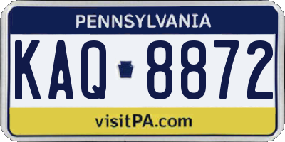 PA license plate KAQ8872