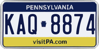 PA license plate KAQ8874