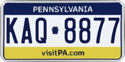 PA license plate KAQ8877