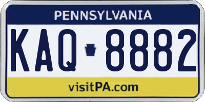 PA license plate KAQ8882