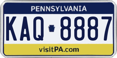 PA license plate KAQ8887