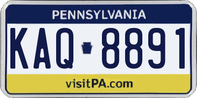 PA license plate KAQ8891