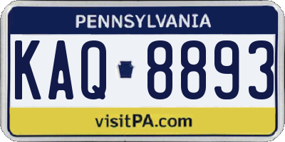 PA license plate KAQ8893
