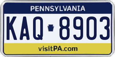 PA license plate KAQ8903