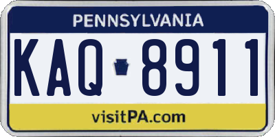 PA license plate KAQ8911