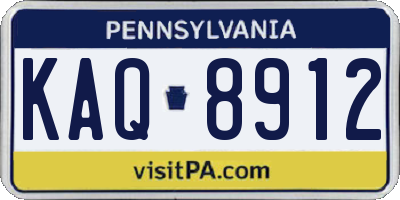 PA license plate KAQ8912