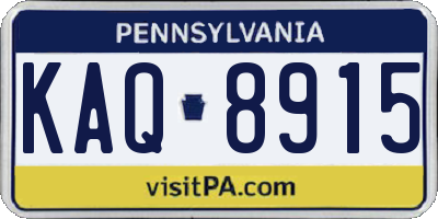 PA license plate KAQ8915