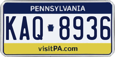 PA license plate KAQ8936