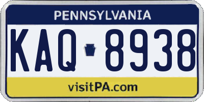 PA license plate KAQ8938
