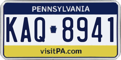 PA license plate KAQ8941