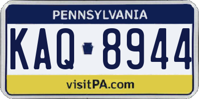 PA license plate KAQ8944