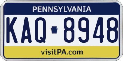 PA license plate KAQ8948