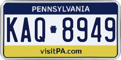 PA license plate KAQ8949