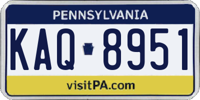 PA license plate KAQ8951