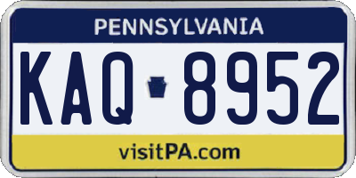 PA license plate KAQ8952