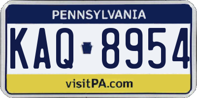 PA license plate KAQ8954