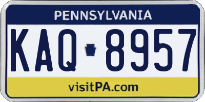 PA license plate KAQ8957