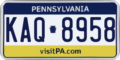 PA license plate KAQ8958