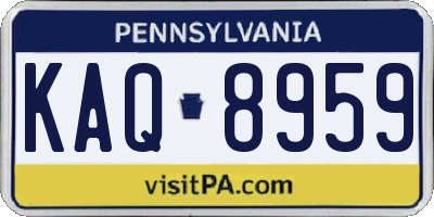 PA license plate KAQ8959