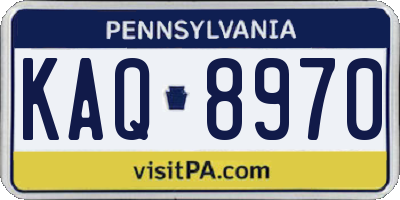 PA license plate KAQ8970