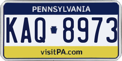 PA license plate KAQ8973
