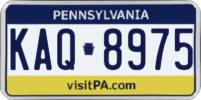 PA license plate KAQ8975
