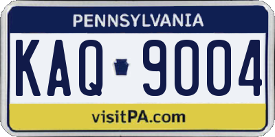PA license plate KAQ9004