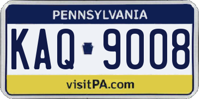 PA license plate KAQ9008