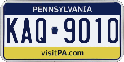 PA license plate KAQ9010