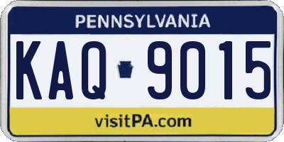 PA license plate KAQ9015