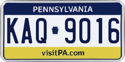 PA license plate KAQ9016