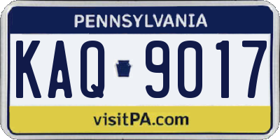 PA license plate KAQ9017