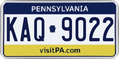 PA license plate KAQ9022