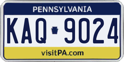PA license plate KAQ9024