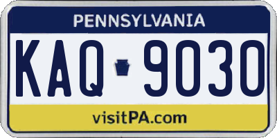 PA license plate KAQ9030