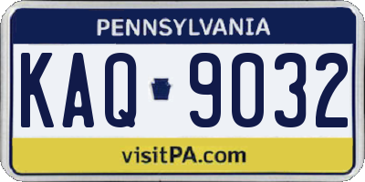 PA license plate KAQ9032