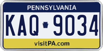 PA license plate KAQ9034