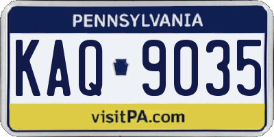PA license plate KAQ9035