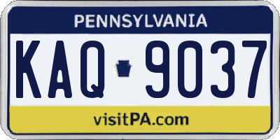 PA license plate KAQ9037