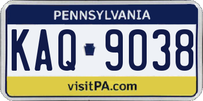 PA license plate KAQ9038