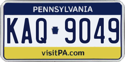 PA license plate KAQ9049