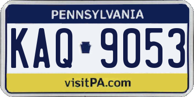 PA license plate KAQ9053