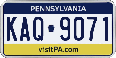 PA license plate KAQ9071