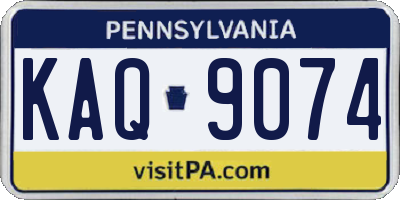 PA license plate KAQ9074
