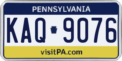 PA license plate KAQ9076