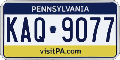 PA license plate KAQ9077
