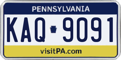 PA license plate KAQ9091